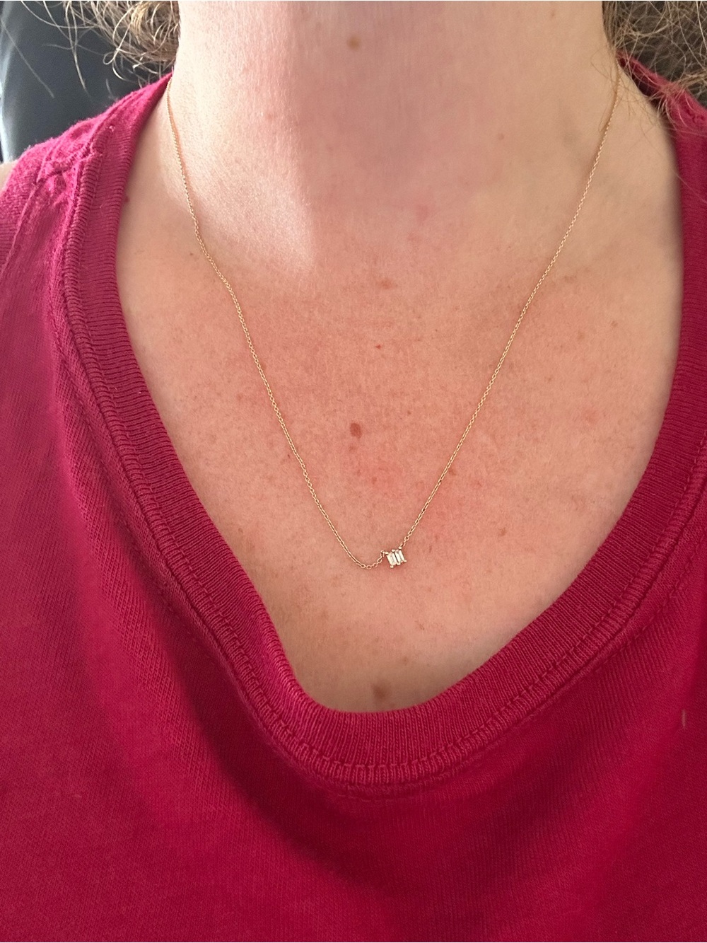 Dana Rebecca Designs Gold Chain Necklace with Baguette Crystal - Picture 5 of 7